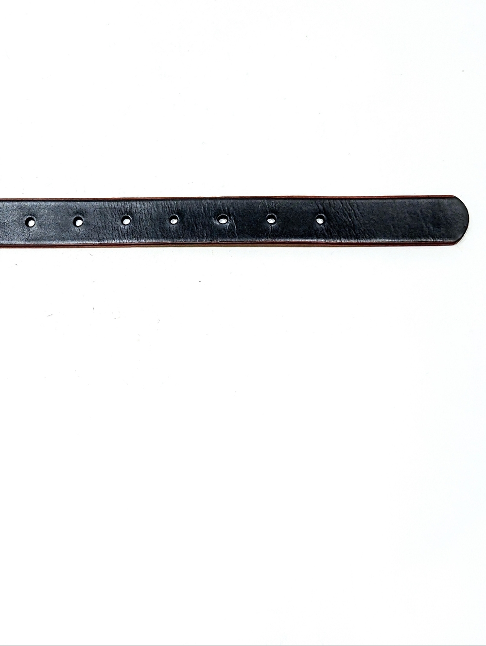 Delta Airlines Black Leather Belt with Red Edge Size M Medium 30½-33 Gold Buckle - Picture 4 of 11